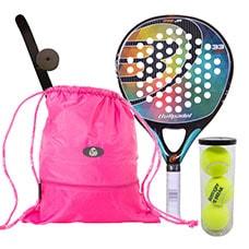 PACK BULLPADEL IRIS JUNIOR Y GYMSACK MOCHILA FUCSIA