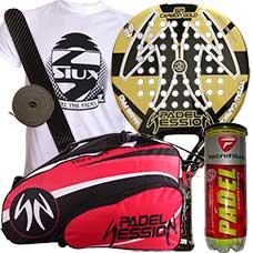 Pack Padel Session Sp Carbon Gold y paletero Padel Session