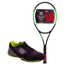 PACK WILSON BLADE 98 16X19 Y ZAPATILLAS WILSON RUSH PRO 2.5