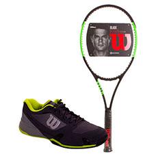 PACK WILSON BLADE 98 18X20 Y ZAPATILLAS WILSON RUSH PRO 2.5