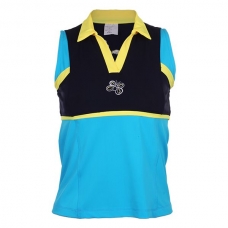 Polo Ocho Padel Sin Mangas Navy Amarillo