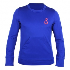Sudadera Ocho Padel Azul Logo Naranja