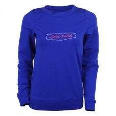 SUDADERA OCHO PADEL AZUL LOGO ROSA