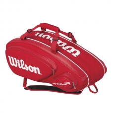 RAQUETERO WILSON TOUR V 9 PACK ROJO Y BLANCO
