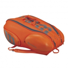 RAQUETERO WILSON BURN 15 RAQUETAS NARANJA GRIS