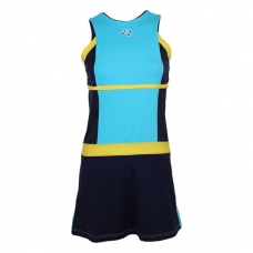 VESTIDO CELESTE ROYAL AMARILLO