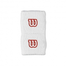 MUEQUERA WILSON BLANCA CON LOGO ROJO WRISTBAND