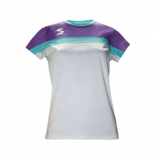 Camiseta Padel Softee Club Mujer Blanco Violeta