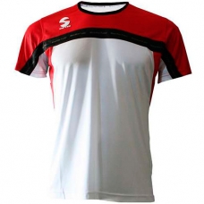 Camiseta Padel Softee Club Blanco Rojo Negro