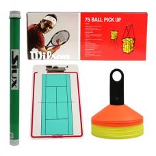 Pack cesto de bolas, carpeta tactica, tubo recoge pelotas y conos