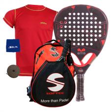 PACK EME TITANIUM BLACK Y MOCHILA SOFTEE PADEL REX